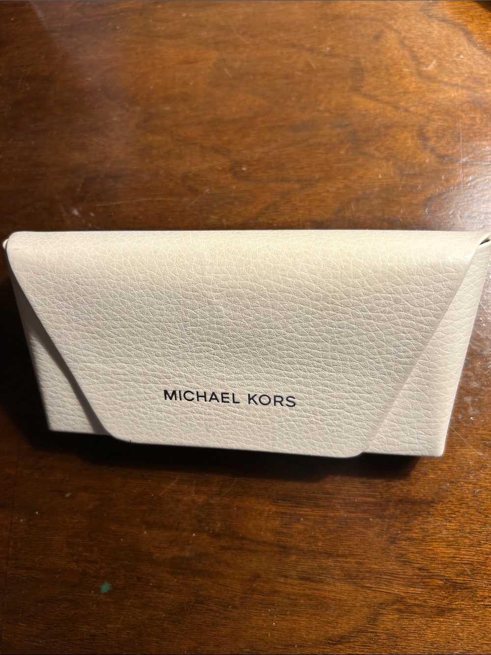 Michael Kors White Textured Leather Sunglasses Case